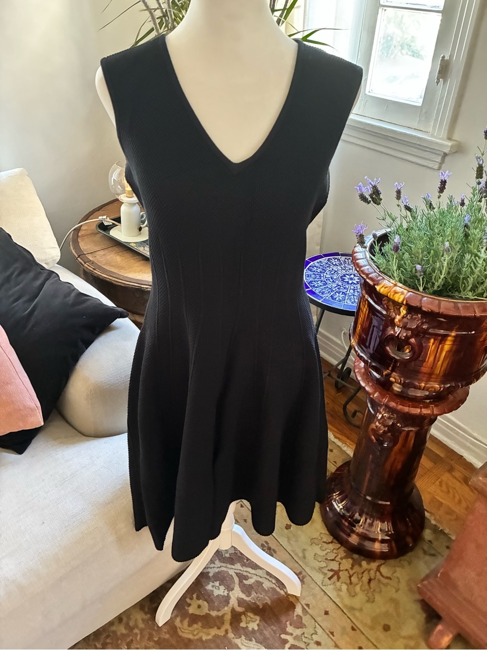 Women's designer LBD Black Knit Dress